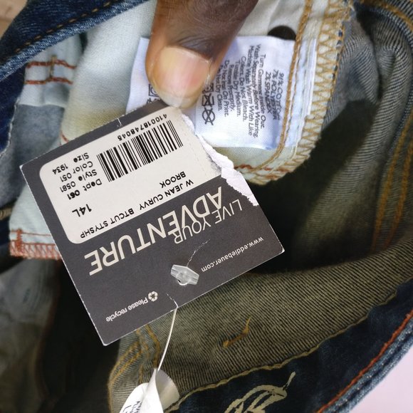 EDDIE BAUER CURVY BOOTCUT JEANS in BROOK WASH w14L +MEASUREMENTS NeW - Picture 6 of 10